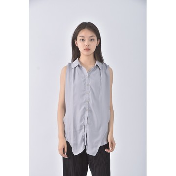 (S) a lady質感無袖藍色上衣二手衣