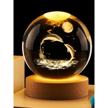 定制生日禮物女生閨蜜男生小眾又高級實用發光水晶球刻字畢業禮物