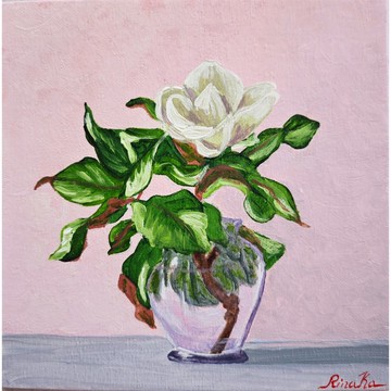 木蘭花枝花卉繪畫原創藝術手繪藝術品 作者 RinaArtSK