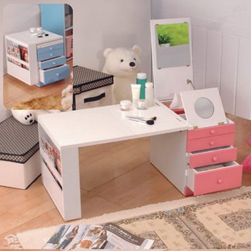 《C&B》第二代折疊和室掀鏡化妝書桌-粉紅