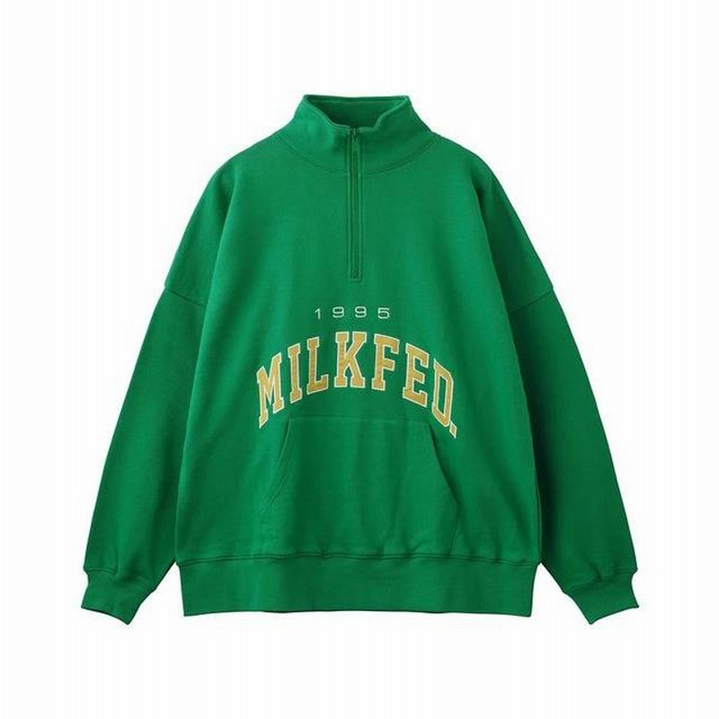 ミルクフェド MILKFED. HALF ZIP BIG SWEAT TOP ハーフジップ