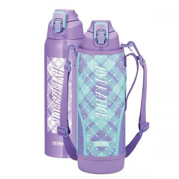 THERMOS vacuum insulation sports bottle 1.5L Purple check (PL-CH) FHT-1500F