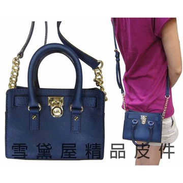 ~雪黛屋~michael kors手提肩背包國際品牌拉鍊式主袋進口防水防刮皮革肩背斜側輕巧隨身小容量