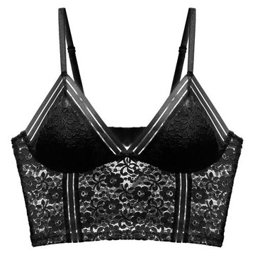 女人的秘密法式性感蕾絲bralette可外穿top文胸罩無鋼圈內衣短胸