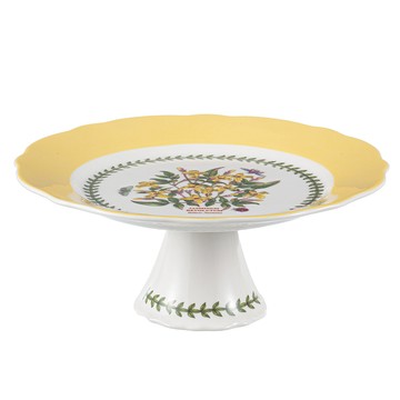 Portmeirion Botanic Garden Terrace 中型蛋糕盤  1個  白色 + 黃色