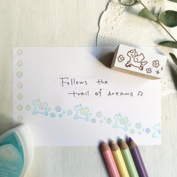 橡皮章【輕柔獨角獸的彩虹小徑印章】