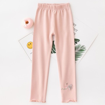 FANMOU - 內搭褲-蕾絲天鵝-粉色