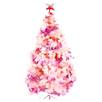 摩達客 耶誕豪華版夢幻粉紅聖誕樹 銀色希望頂星  1個  4尺(120cm)