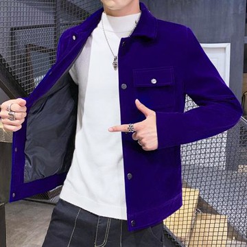 男士外套燈芯絨2025年新款春秋季男裝韓版修身休閑上衣服工裝夾克