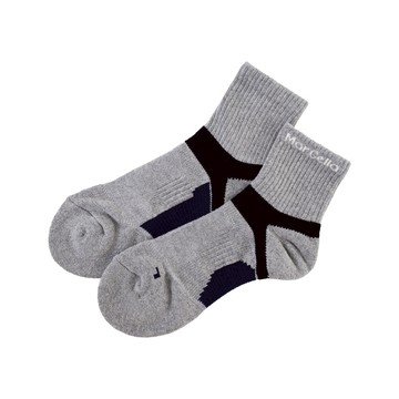 FootSpa足弓加強萊卡氣墊短襪 - L雲灰黑