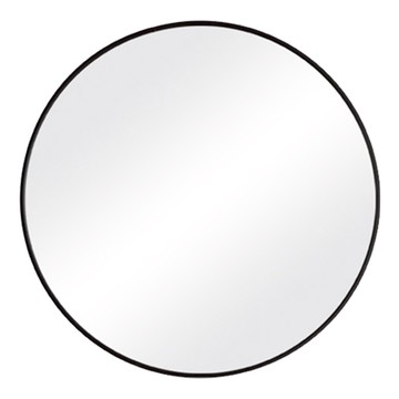 費歐家 北歐簡約太空鋁浴室圓鏡 40cm 黑色
