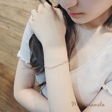【焦糖小姐 Ms caramelo】925純銀鍍K玫瑰金(鋯石手鍊 愛心手鍊)
