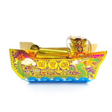 【祭祀用品】(限宅配) 金條財寶龍船 (附疏文)