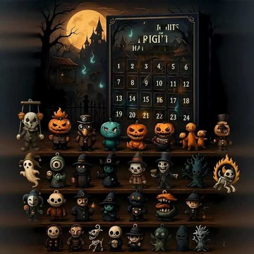 🔥熱賣🔥 跨境新款31Nights of Fright31夜的恐懼萬聖節倒計時盒子與小鵰像 IDVB新品 便捷 熱賣