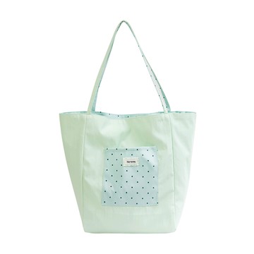 薄荷波點雙面提袋 / Mint Polka Dots Bag