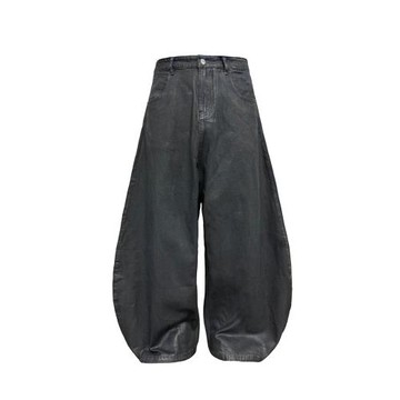 JCAESAR COATING DENIM 低襠刷蠟彎刀牛仔褲 水洗藍底布 疊刷黑蠟