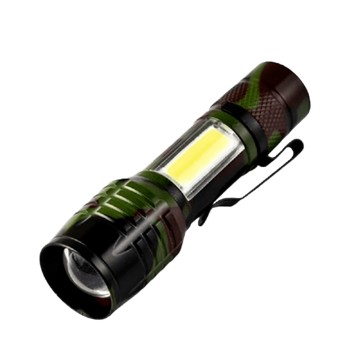 軍用迷彩 伸縮迷你usb 充電 手電筒 側燈 鋁合金 家用户外 超亮 遠射手電筒