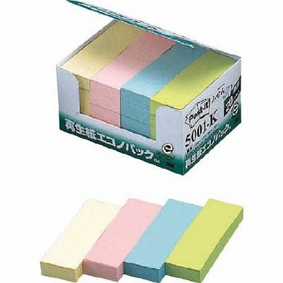 ３Ｍ　＜ポストイット＞エコノパック　７５Ｘ２５　5001-K　1箱【05bai3】【soa4】