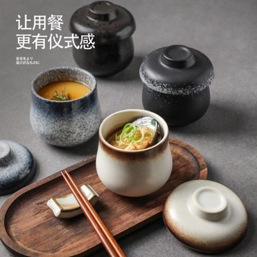 陶瓷隔水湯盅帶蓋商用燕窩瓦罐湯燉盅專用一人份酒店私房菜盅罐無