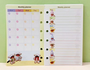 【震撼精品百貨】monchhichi 夢奇奇 六孔活頁便條紙-空白行事曆#30212 震撼日式精品百貨