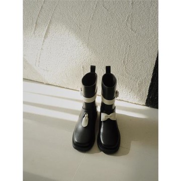 「BIUCILI 限時折扣福利」原創設計秋冬厚底俏皮女一腳蹬直筒短靴