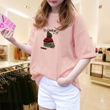 韓版白色純棉短袖t恤女夏2025新款歐洲站寬松大碼中長款歐貨上衣