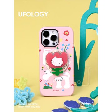 Ufology原創磁吸春天適用iPhone15promax手機殼14pro蘋果16貓咪13全包12二合一11菲林17air支架卡包新款高級