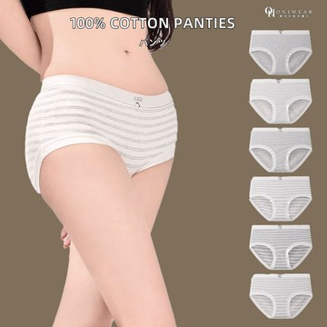 【OniWear】 7A 抗菌日系條紋簡約內褲 純棉內褲 包臀不卡襠 內褲女 條紋內褲 吸濕排汗 中腰內褲