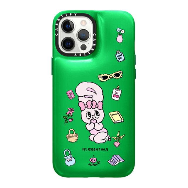 Esther Bunny x CASETiFY iPhone 12 Pro MaxCASE Kelly Green Pillow Case My Essentials by Esther Kim