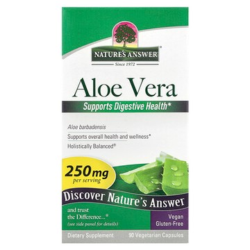 Nature's Answer, 蘆薈植物凝膠，250 毫克，90 粒素食膠囊