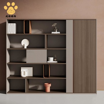 老板辦公室 文件櫃 資料櫃 置物櫃子背景儲物櫃 木質現代辦公檔案書櫃OO9/16