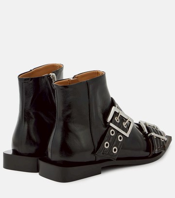 Ganni Faux leather biker boots