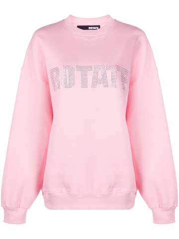 ROTATE - crystal-logo organic cotton sweatshirt - women - Organic Cotton - S - Pink
