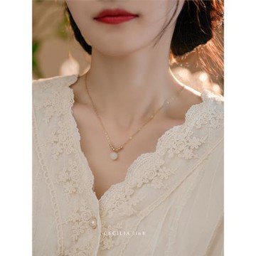 賽賽莉安和田玉14K包金項鏈簡約氣質百搭時尚ins高級感小眾設計女