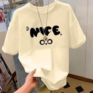 台灣出貨 中大童男女童短袖T恤含棉夏季2026洋氣新款寬小眾松學院風上衣潮 女童上衣 女童短袖T恤 兒童短袖