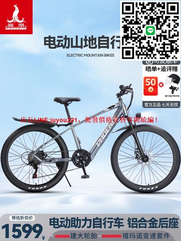 鳳凰電動山地自行車鋰電助力新國標電動成人男女款代步電動車