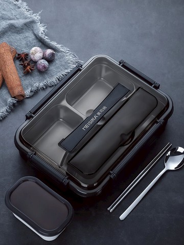 不銹鋼保溫飯盒大容量學生餐盒微波爐套裝分隔便當盒餐盤桶上班族