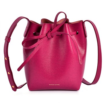Mansur Gavriel Saffiano防刮皮革Mini Mini斜背包 水桶包(紫紅)690002-1