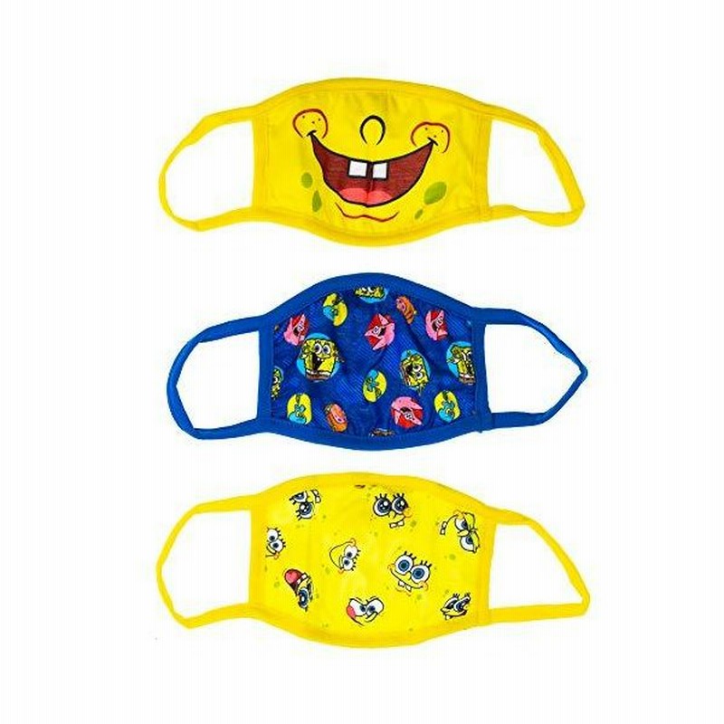 ユースサイズ スポンジボブ スクエアパンツ 再利用可能 フェイスマスク 3パック 通販 Lineポイント最大0 5 Get Lineショッピング