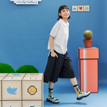 【Dailo】細褶口袋寬襬修身過膝短褲 藍 黑 綠