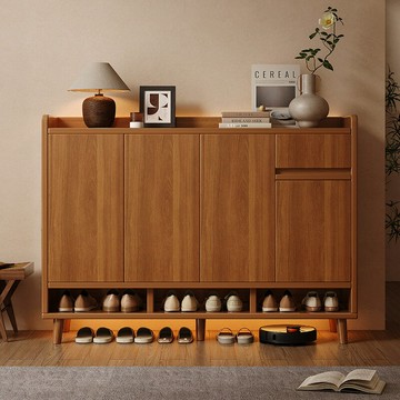 免運 鞋櫃 家用 門口室內入戶樓道外走廊用大容量儲物櫃實木qxm8061