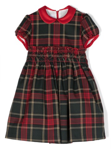 Colorichiari - bow-detail plaid-check pattern dress - kids - Polyester/Viscose/Spandex/Elastane/Polyester/Cotton - 24 mth - Red