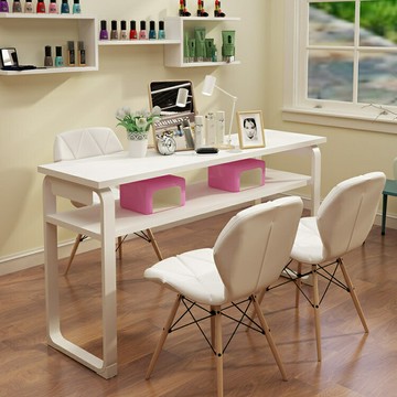 美甲桌美甲桌單雙三人日式美甲台化妝指甲桌網紅美甲桌椅經濟型套裝 99購物節