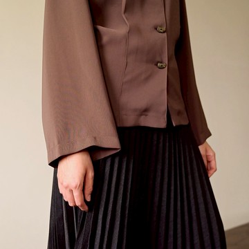 【NaSuBi Vintage】俐落翻領純色古著襯衫