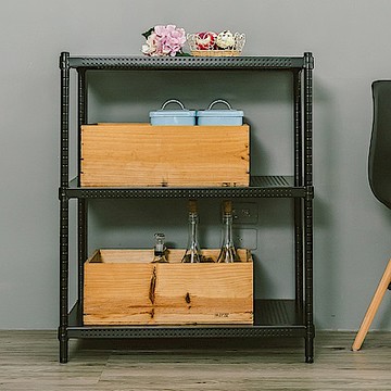 dayneeds 沖孔 75x45x75cm 三層收納架(烤漆黑) 層架/置物架/儲藏架