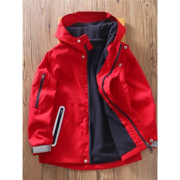 秋冬特惠兒童加絨沖鋒衣中長款外套男童寶寶防風夾克風衣童裝7