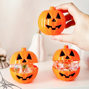 迷你南瓜桶 禮物盒 糖果盒 南瓜小空盒 南瓜殼 盲盒 扭蛋 收納盒 派對活動 佈置道具 萬聖節【BlueCat】【HW0287】