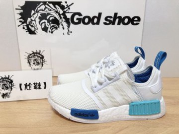 Adidas nmd r1 white blue clearance glow