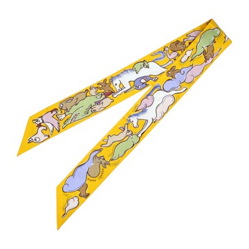 HERMES 愛馬仕 黃色 絲綢 絲巾 【二手名牌BRAND OFF】