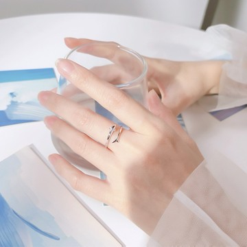 『Mika迷卡』W23現貨 新款S925銀戒指韓版清新海洋風光面海豚少女開口可調戒指 預購請聊聊